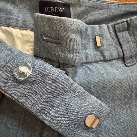 J. Crew Chambray Scalloped Shorts - Picture 2 of 6